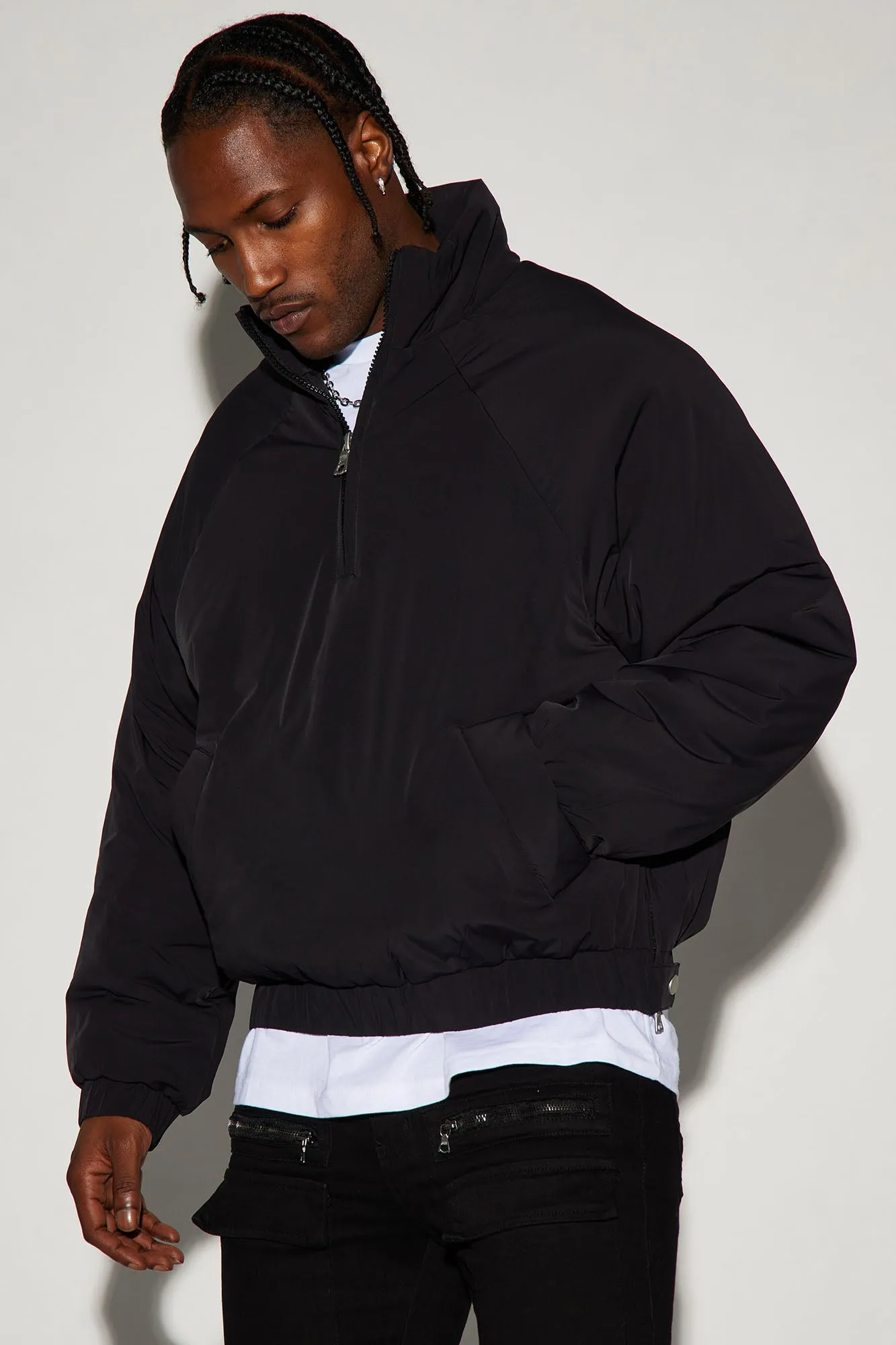 Belcher Padded Nylon Anorak - Black