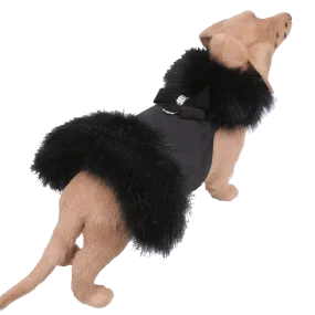 Black Fox Fur Coat with Nouveau Bow