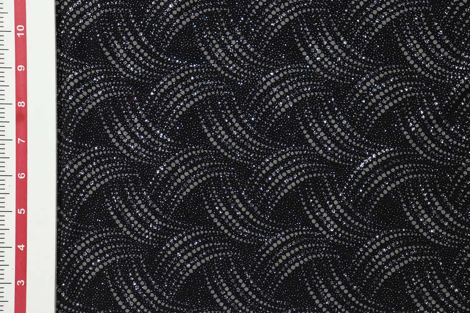 Black Glitter Work Knit Fabric