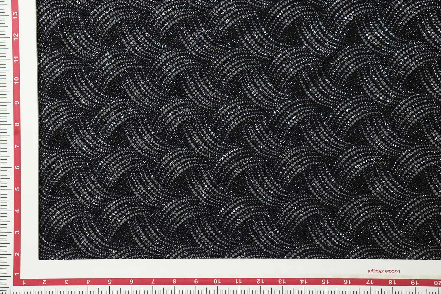 Black Glitter Work Knit Fabric