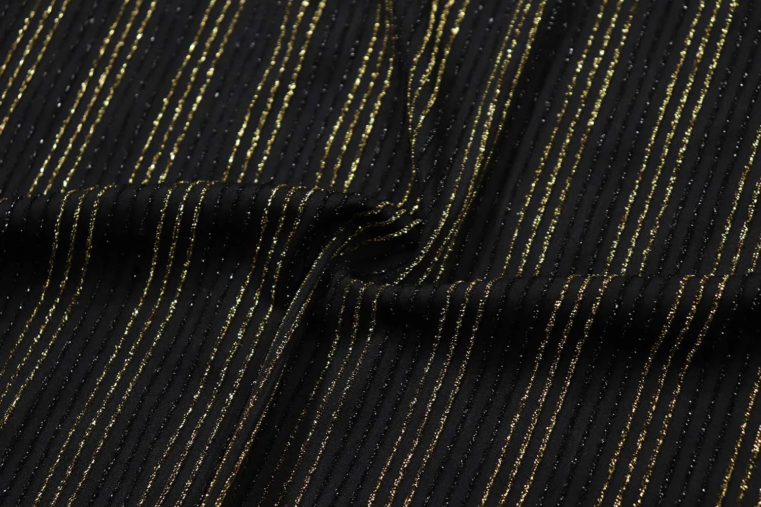 Black Lurex Stripe Knit Fabric