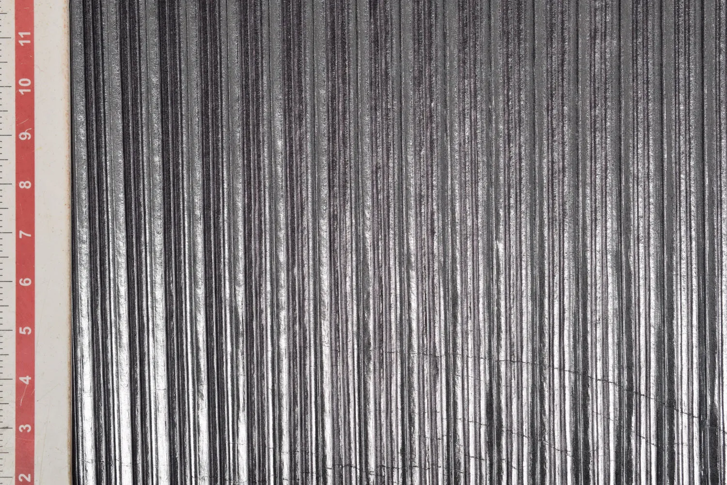 Black Pleated Foil Knit Fabric