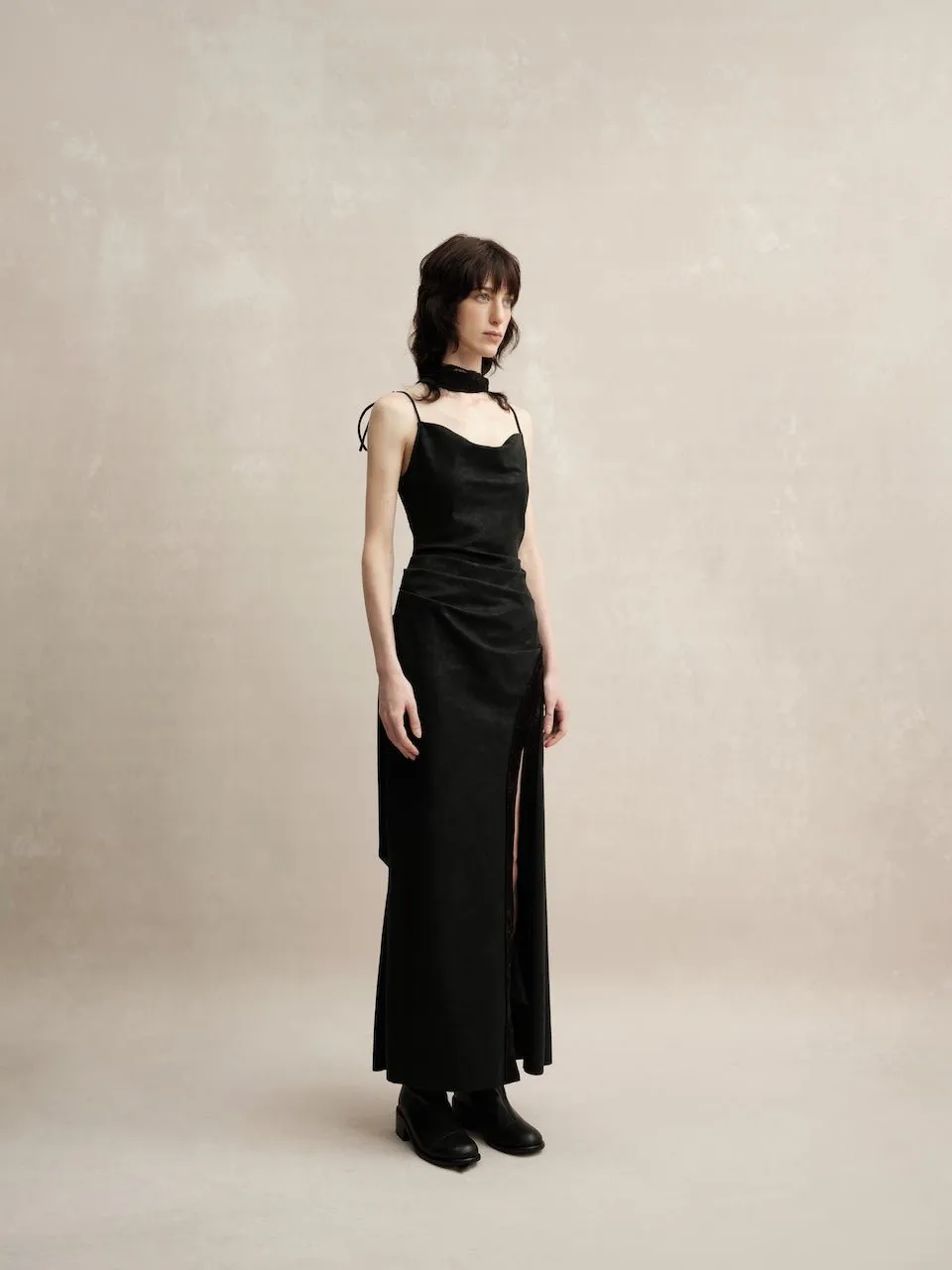 Black Slit Maxi Dress