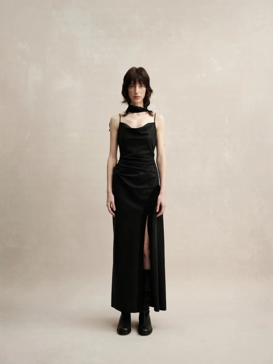 Black Slit Maxi Dress