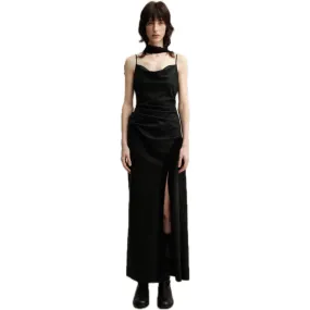 Black Slit Maxi Dress