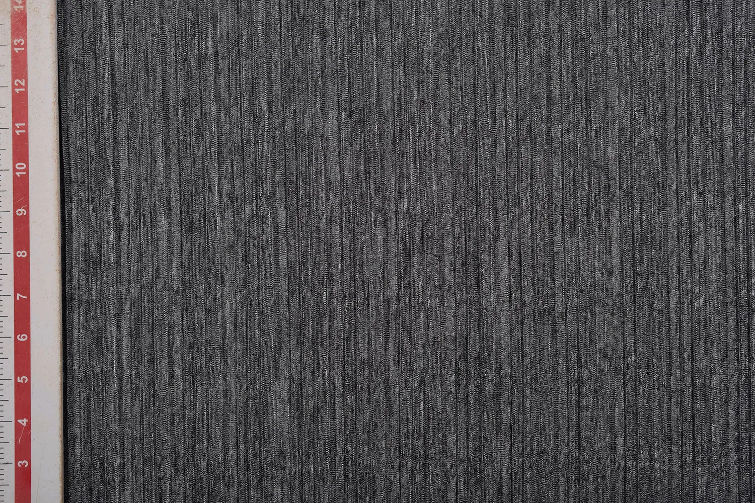 Dark Grey Plain Pleated Knit Fabric