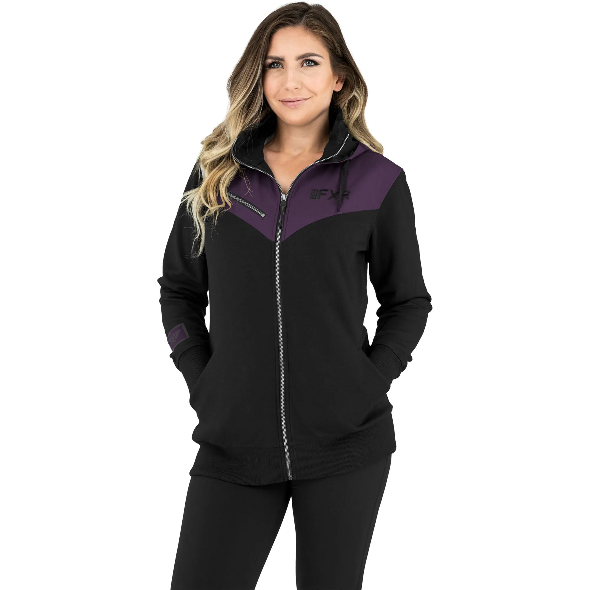 FXR Womens Task Hoodie Sweatshirt Black/Plum