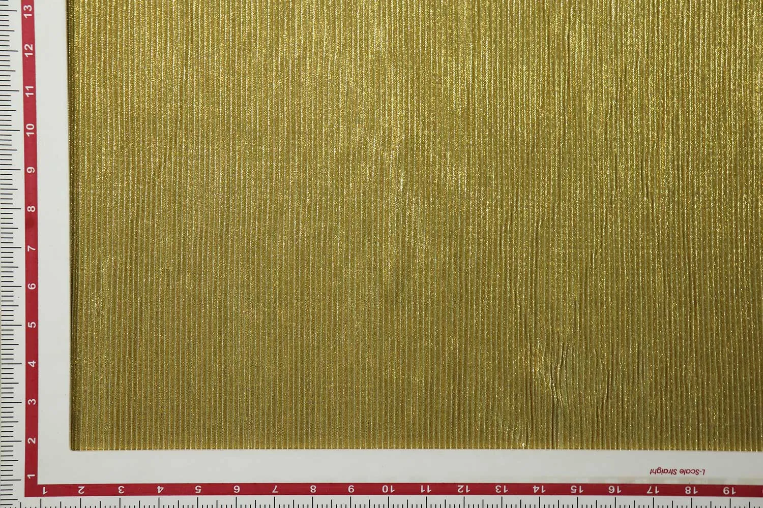 Golden Foil Prints on Golden Foil Printed Pleated Knit Fabric