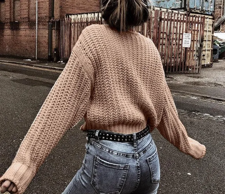 Hollow thick casual sweater