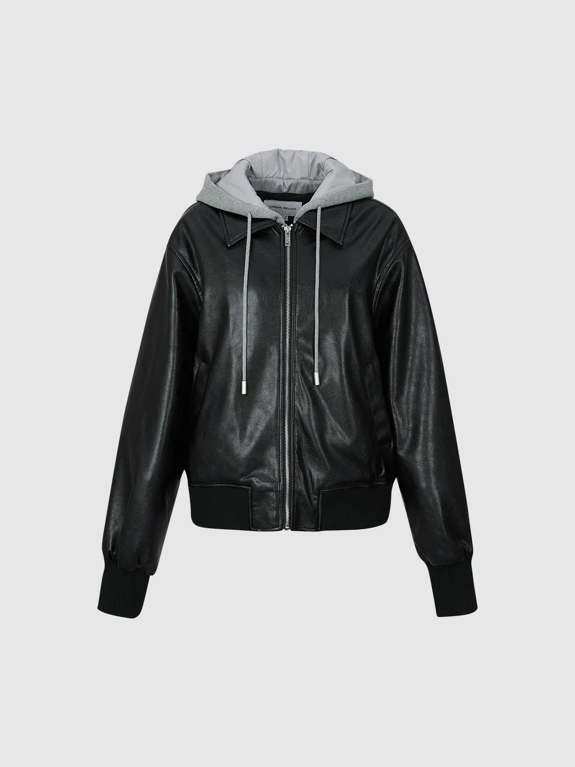 Hoodie Leather Padded Jackets