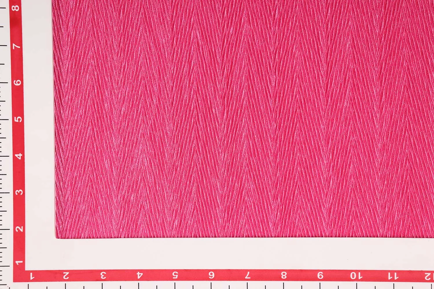 Hot Pink Herringbone Pleated Knit Fabric-2445422 Fabric