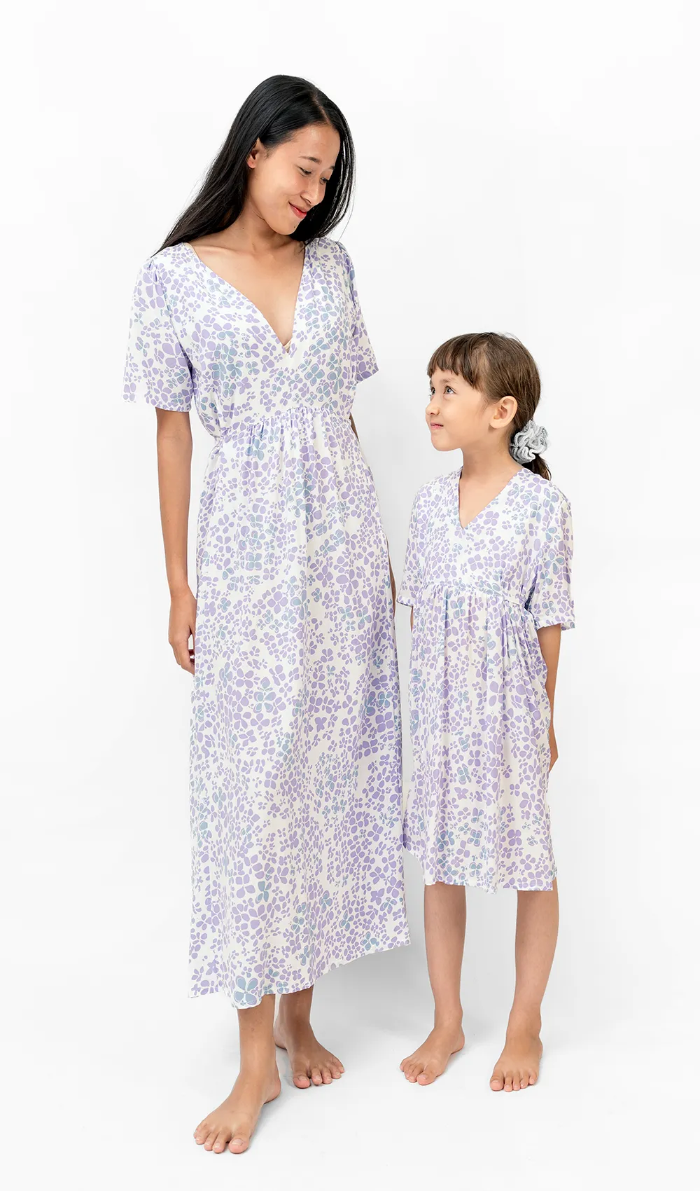 Hydrangea Lilac Rayon Frock Dress, 2 sizes