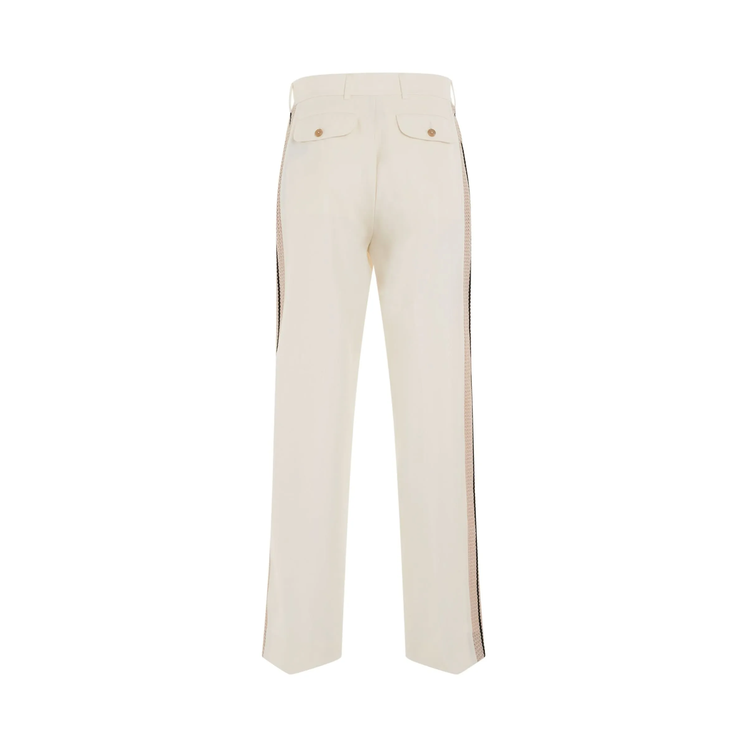 Knit Tape Suit Pants in Butter/Off White