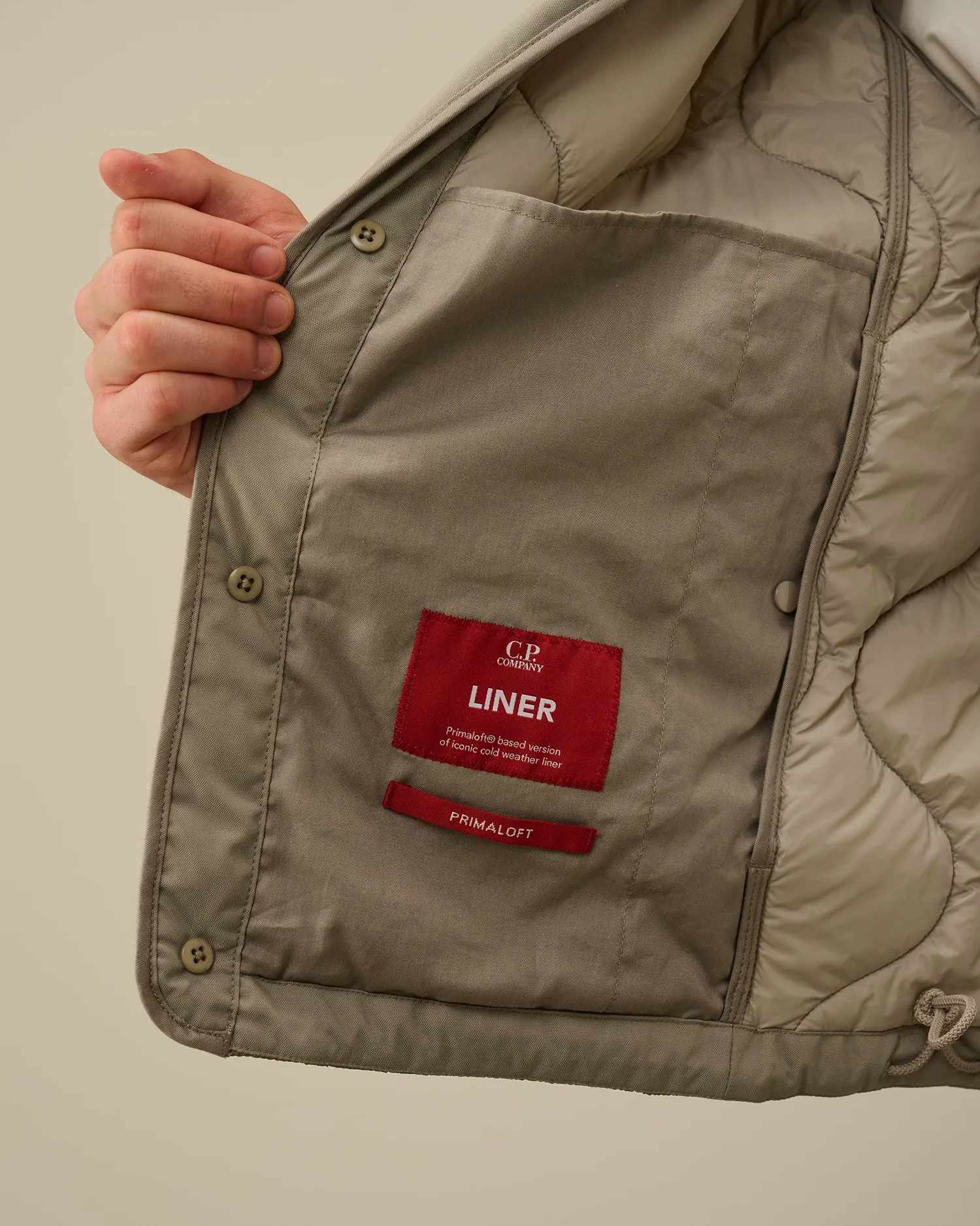 Liner padded jacket - VINTAGE KHAKI