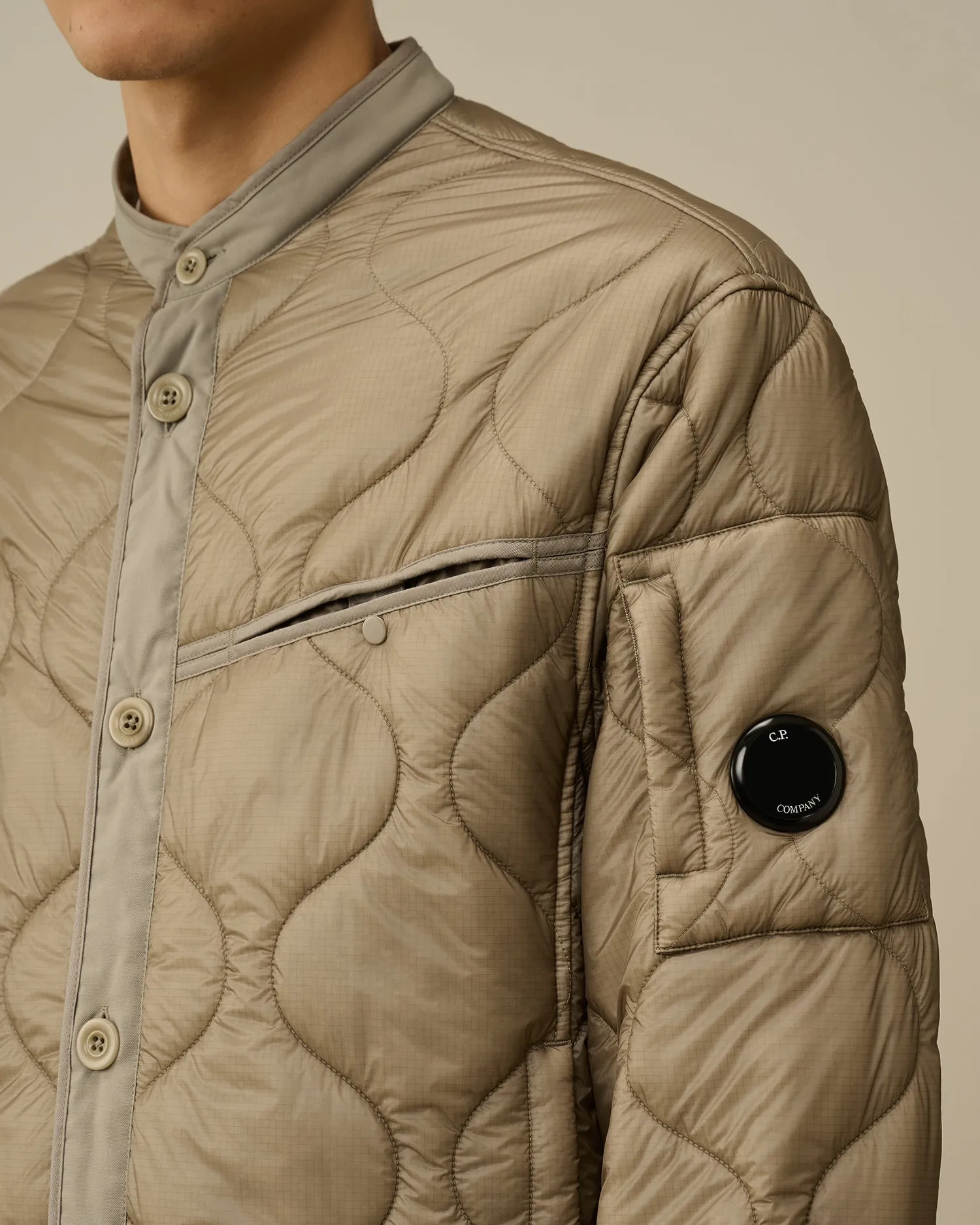 Liner padded jacket - VINTAGE KHAKI