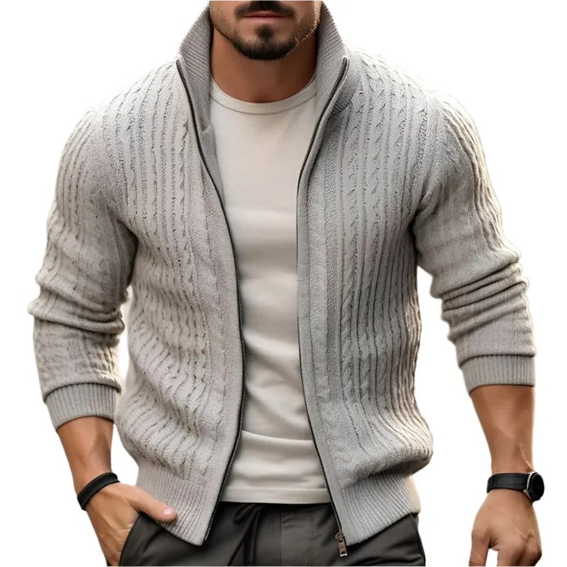 Men's Thickened Casual Stand Collar Thick Sweater