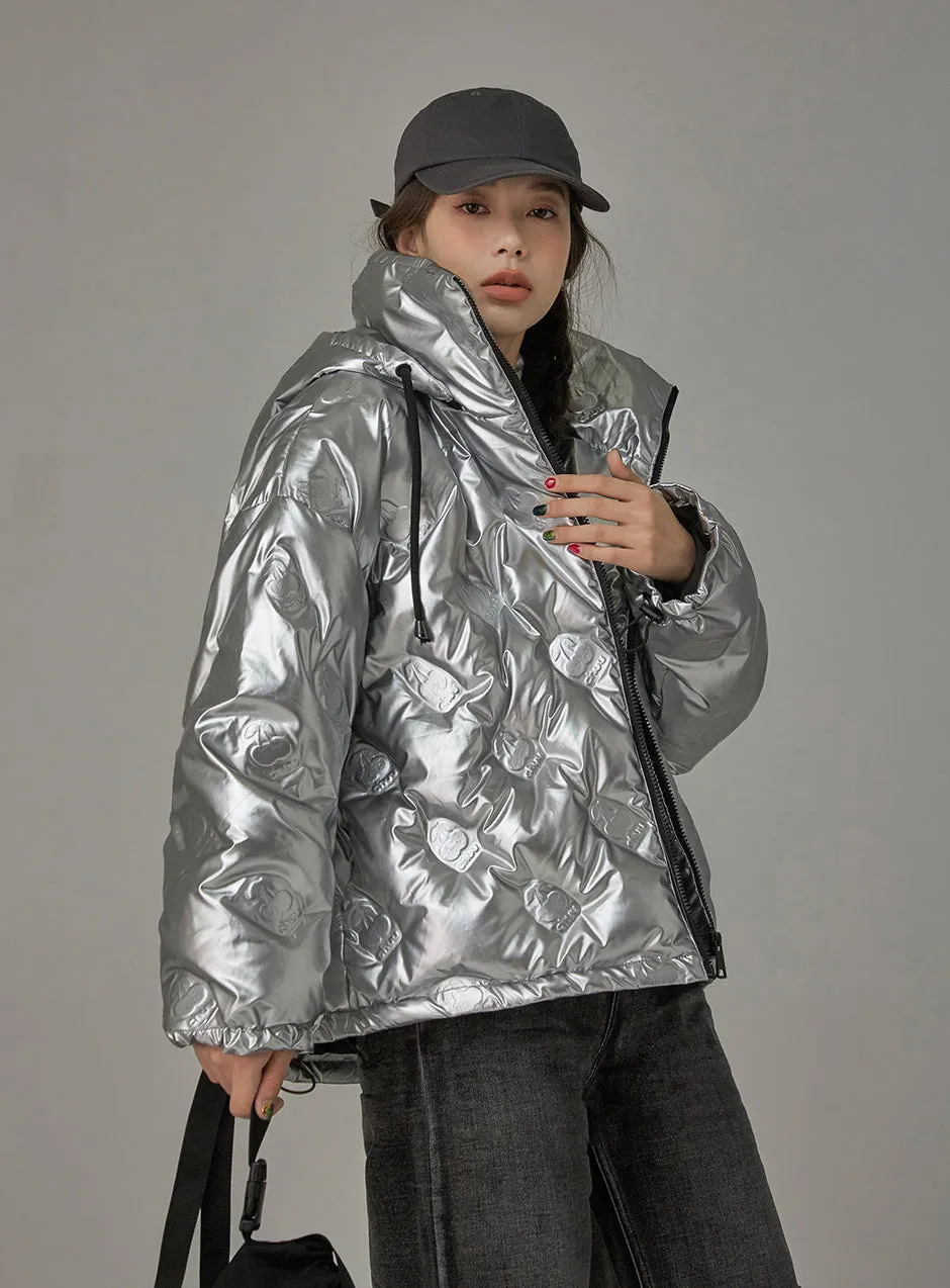 Metallic Cherries Padded Jacket