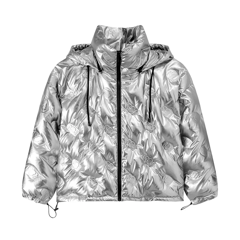 Metallic Cherries Padded Jacket