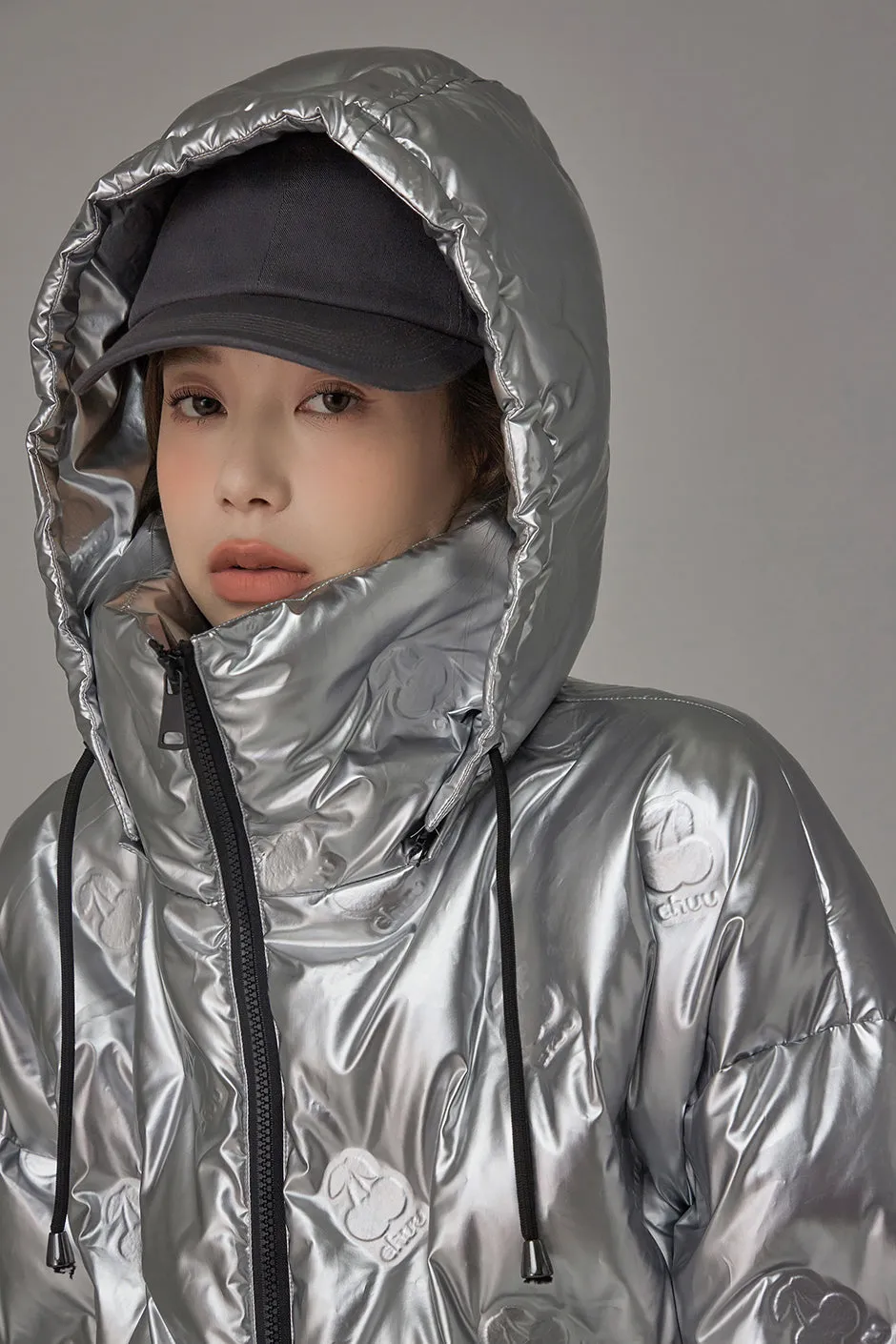 Metallic Cherries Padded Jacket