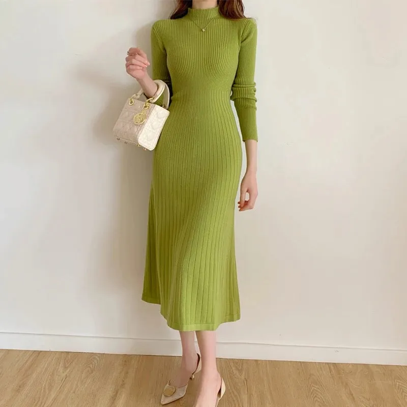 Misty Premium Woolen Knitted Midi Dress