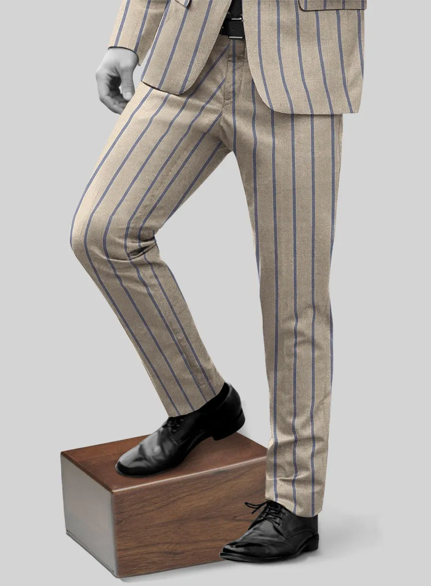 Napolean Etziar Stripe Beige Wool Pants