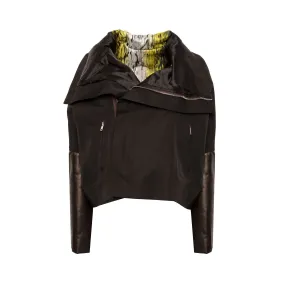 Padded Jumbo Biker Jacket in Black