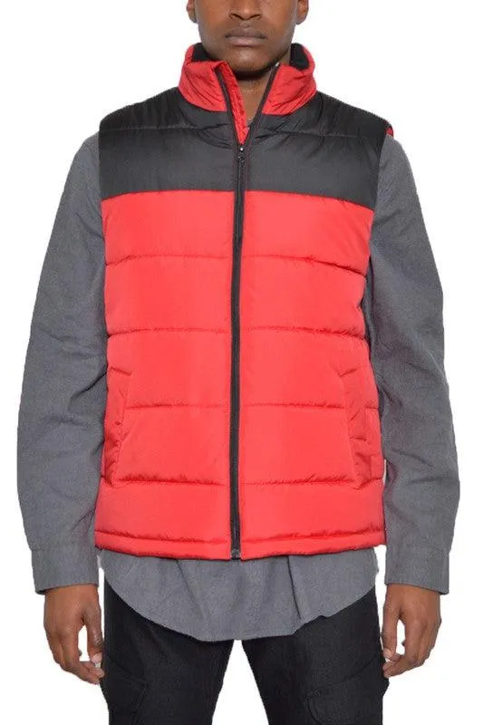 Padded Winter Two Tone Vest Jackets