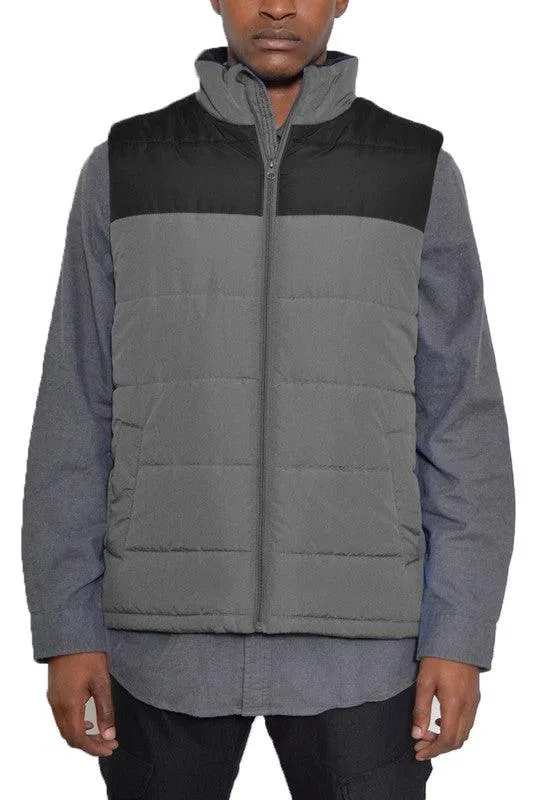 Padded Winter Two Tone Vest Jackets