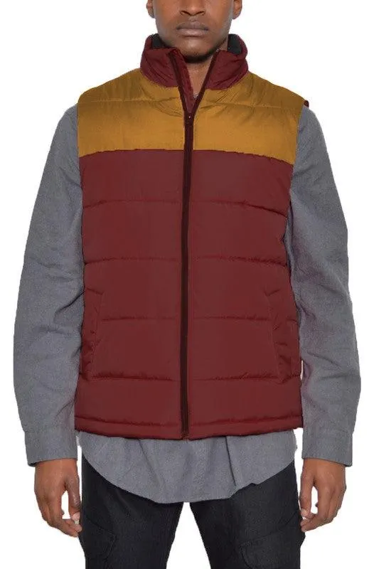 Padded Winter Two Tone Vest Jackets