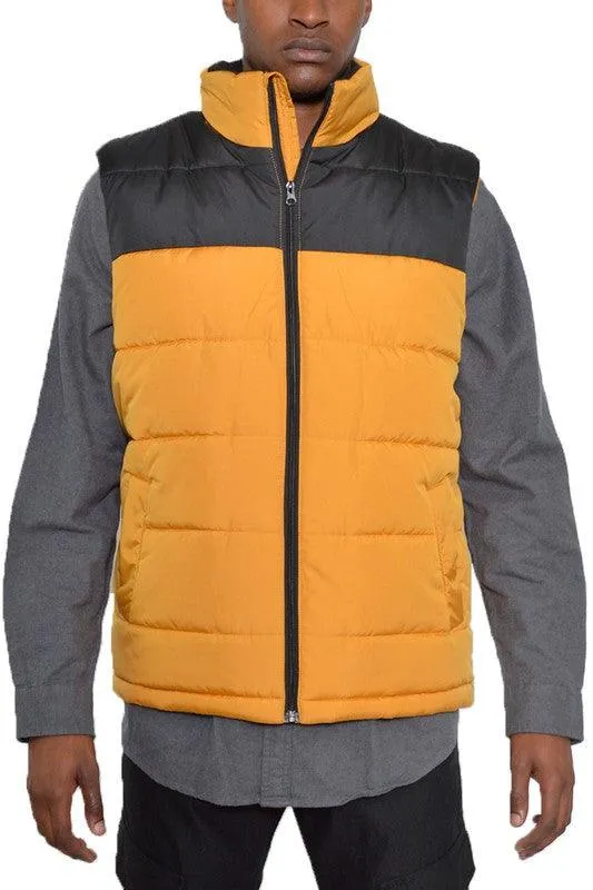 Padded Winter Two Tone Vest Jackets