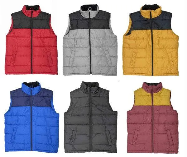 Padded Winter Two Tone Vest Jackets