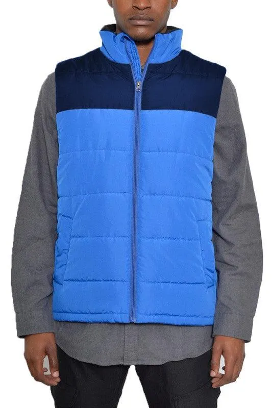 Padded Winter Two Tone Vest Jackets