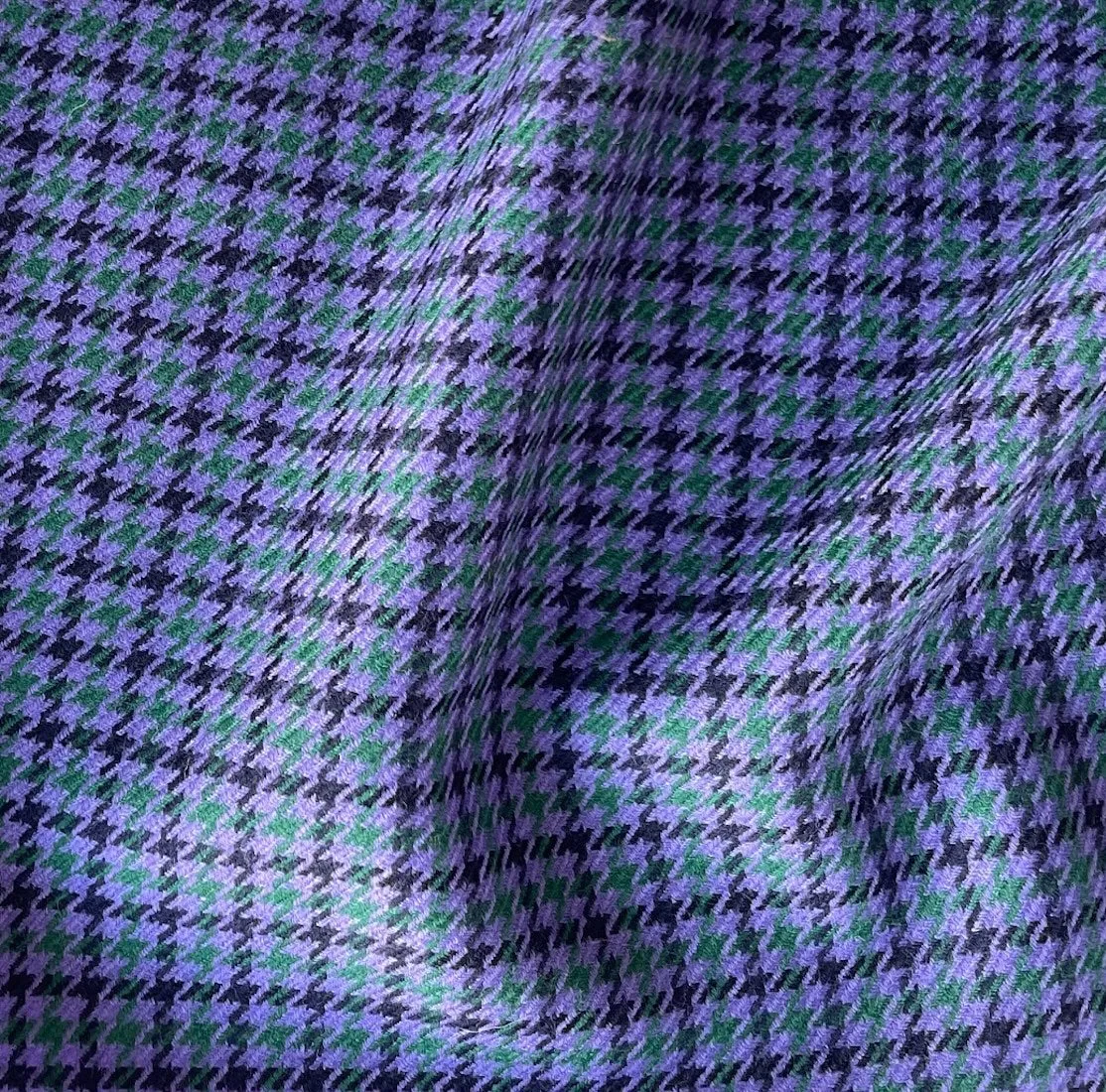 Piacenza Mid-Weight Lilac & Emerald Wool Plaid (Made in Italy)