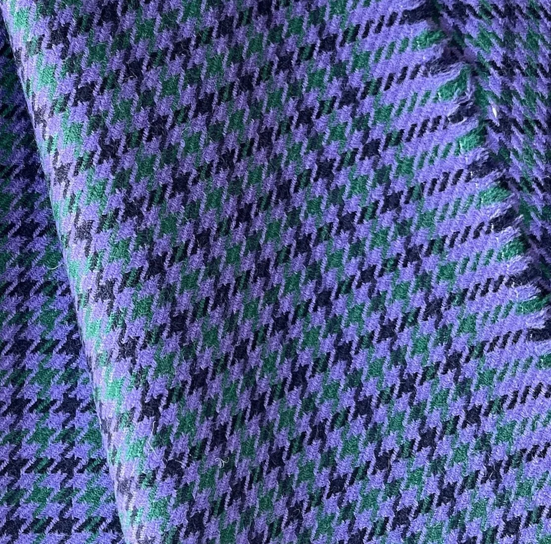 Piacenza Mid-Weight Lilac & Emerald Wool Plaid (Made in Italy)