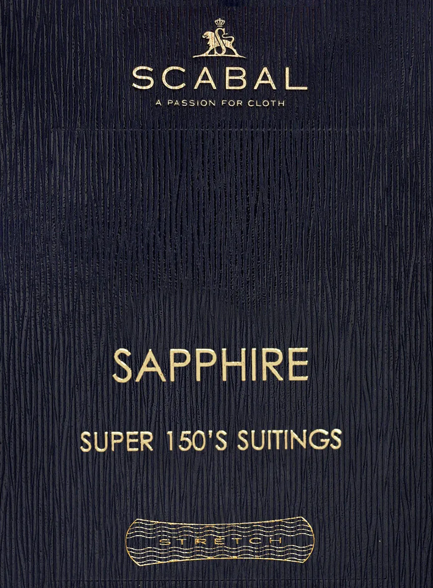 Scabal Sapphire Chalkstripe Blue Wool Pants