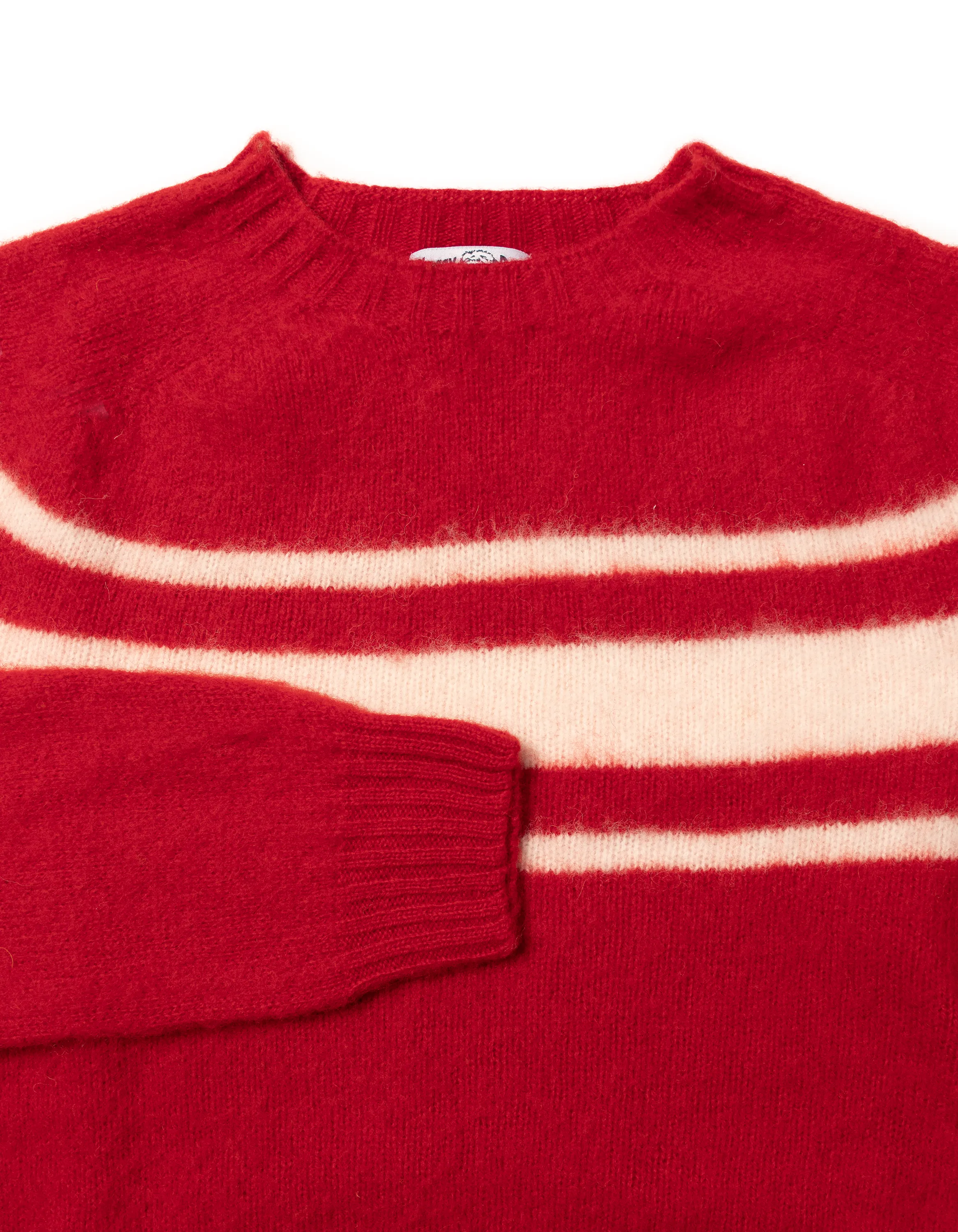 SHAGGY DOG SWEATER RED CHEST STRIPE - TRIM FIT