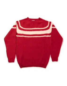 SHAGGY DOG SWEATER RED CHEST STRIPE - TRIM FIT