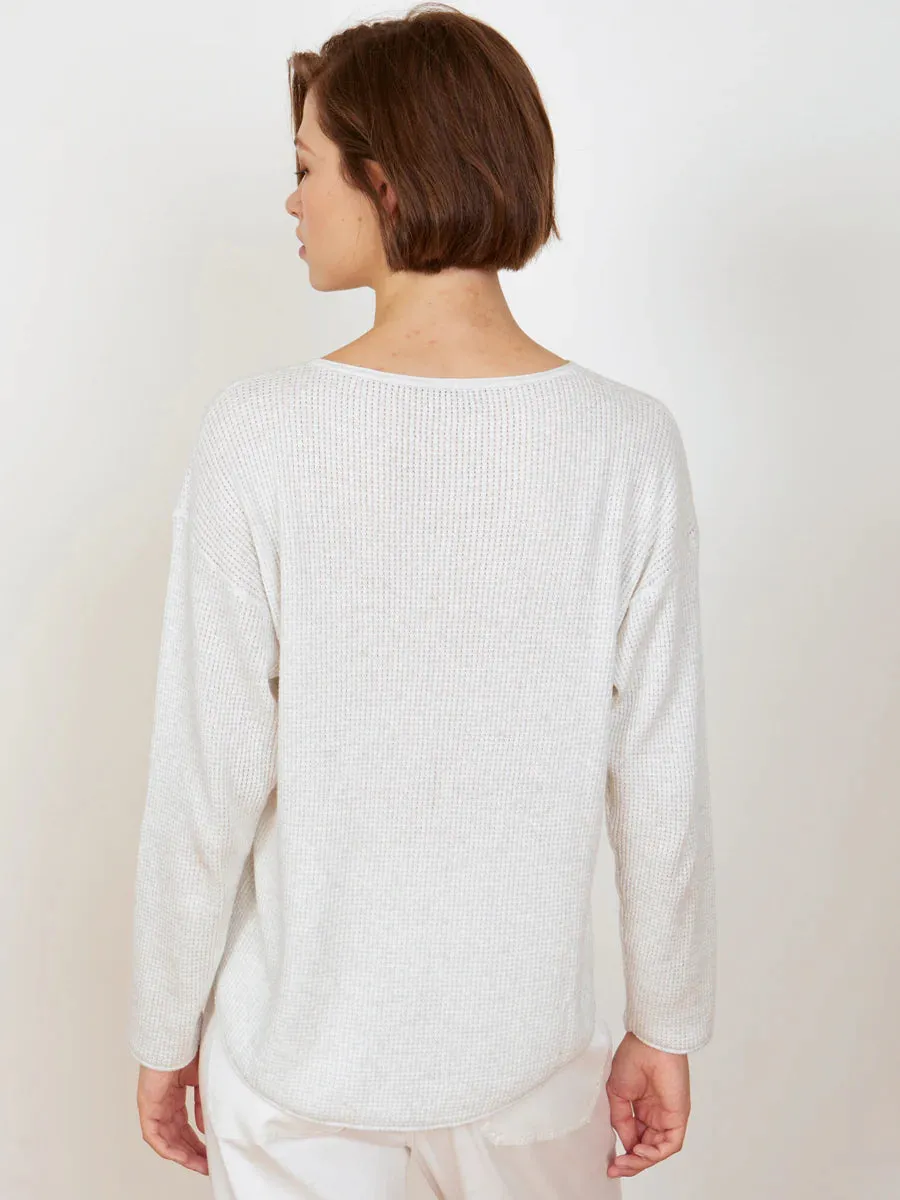 SHIRTTAIL Thermal Boatneck in Ivory/Salt