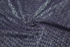 Silver Foil on Purple Foil Print Pleated Knit Fabric