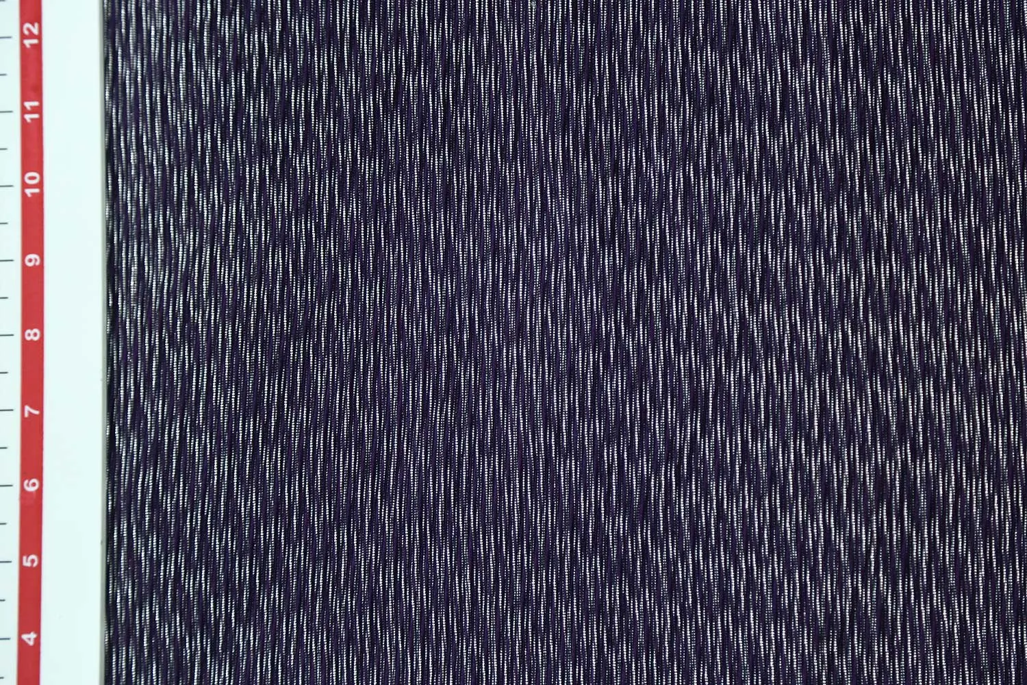 Silver Foil on Purple Foil Print Pleated Knit Fabric