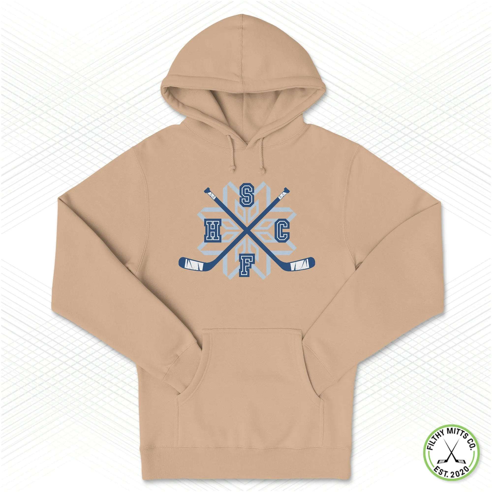 Snowflakes Blue Crossed Sticks Unisex Hoodie