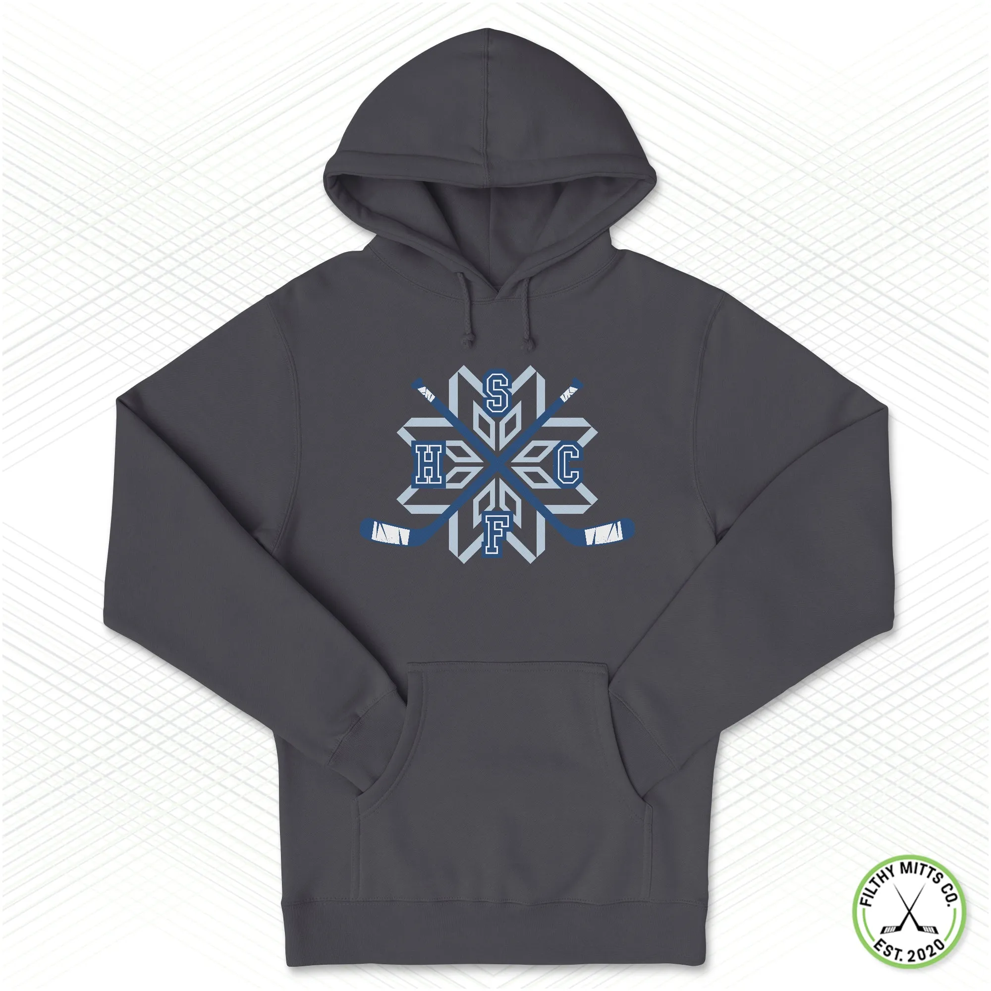 Snowflakes Blue Crossed Sticks Unisex Hoodie