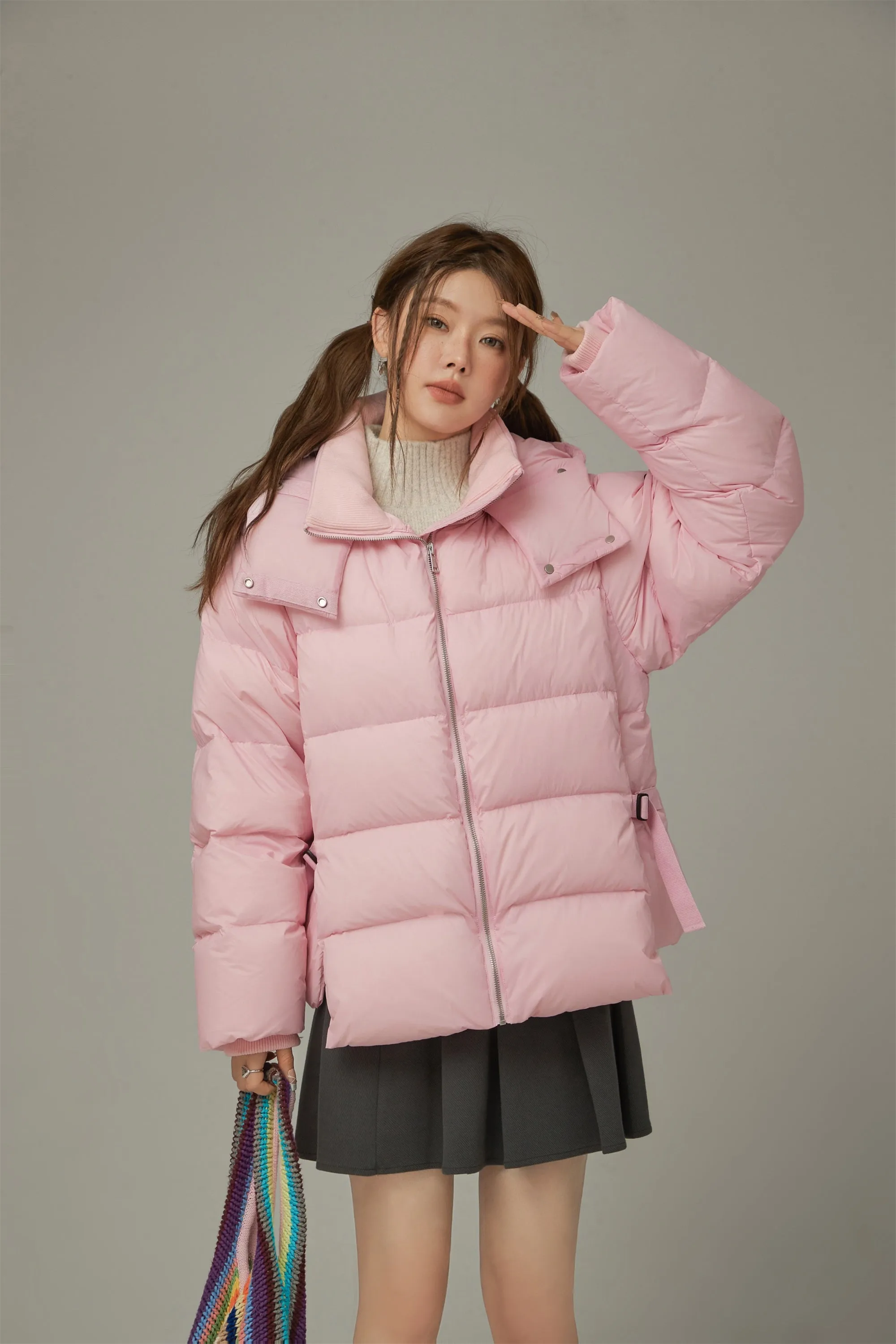 Solid Hooded Padded Jacket