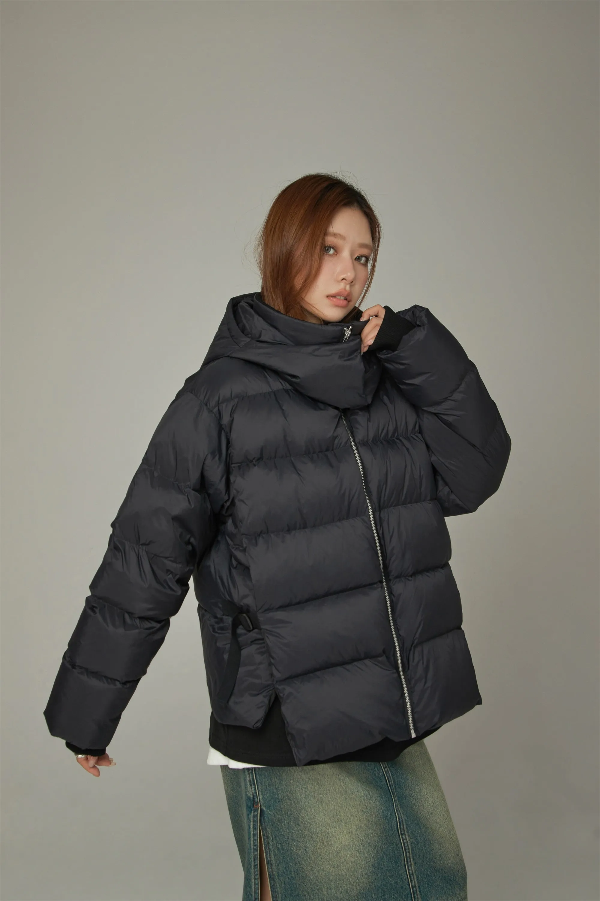 Solid Hooded Padded Jacket