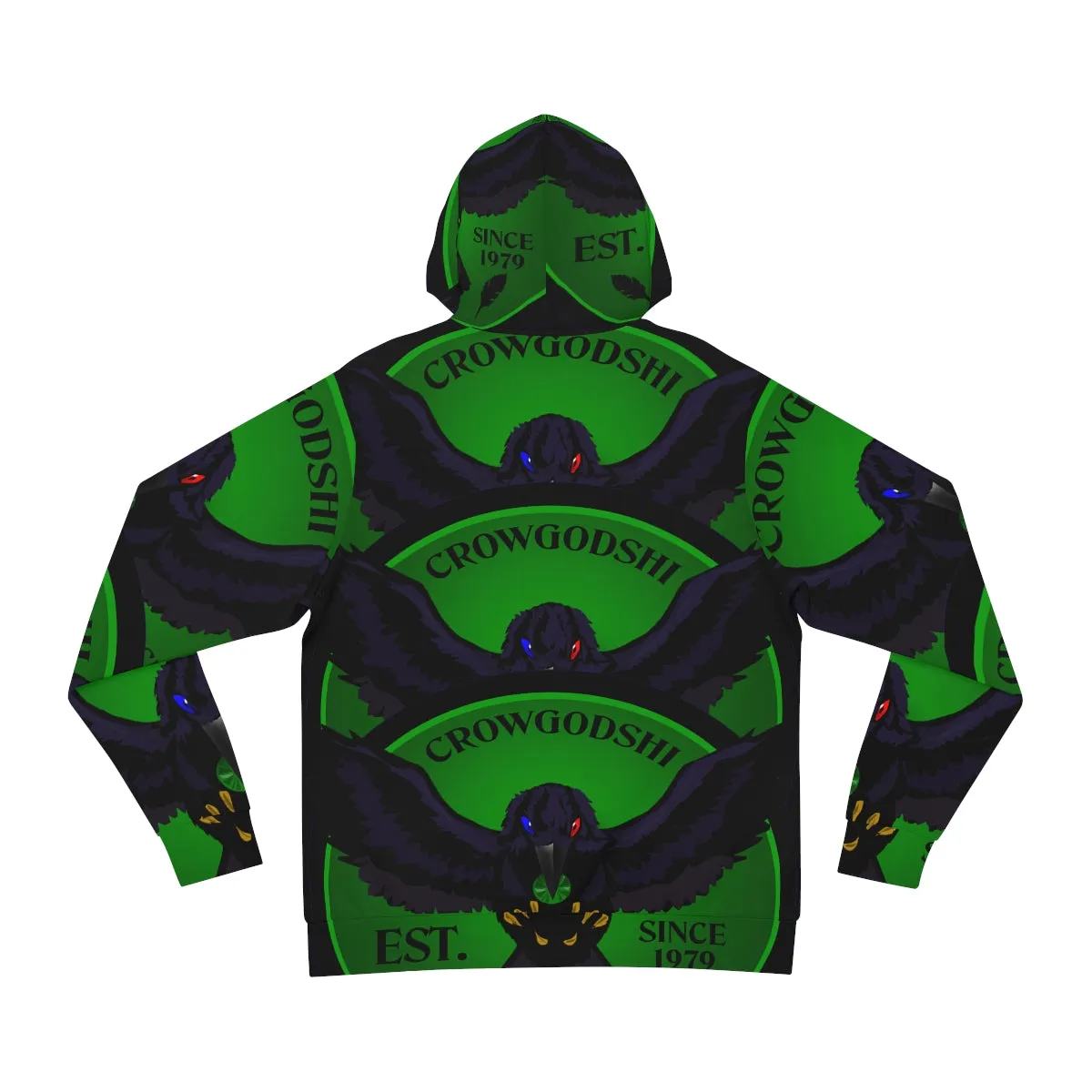 Special Edition Crowgodshi Designer Hoodie, GREEN LOGO