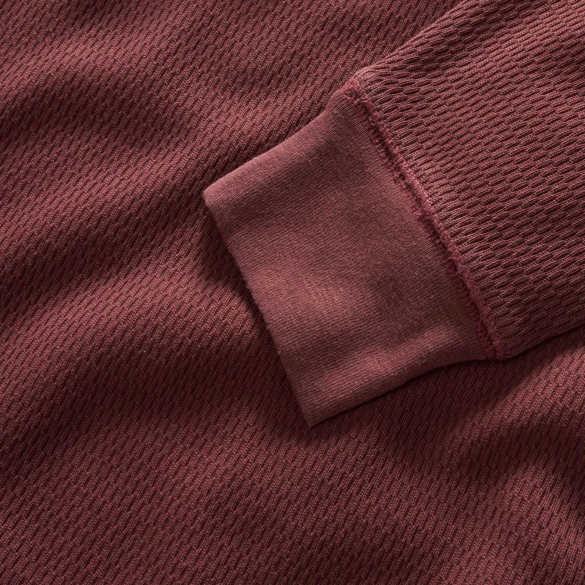 The Organic Cotton Waffle Crew in Burgundy