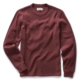 The Organic Cotton Waffle Crew in Burgundy