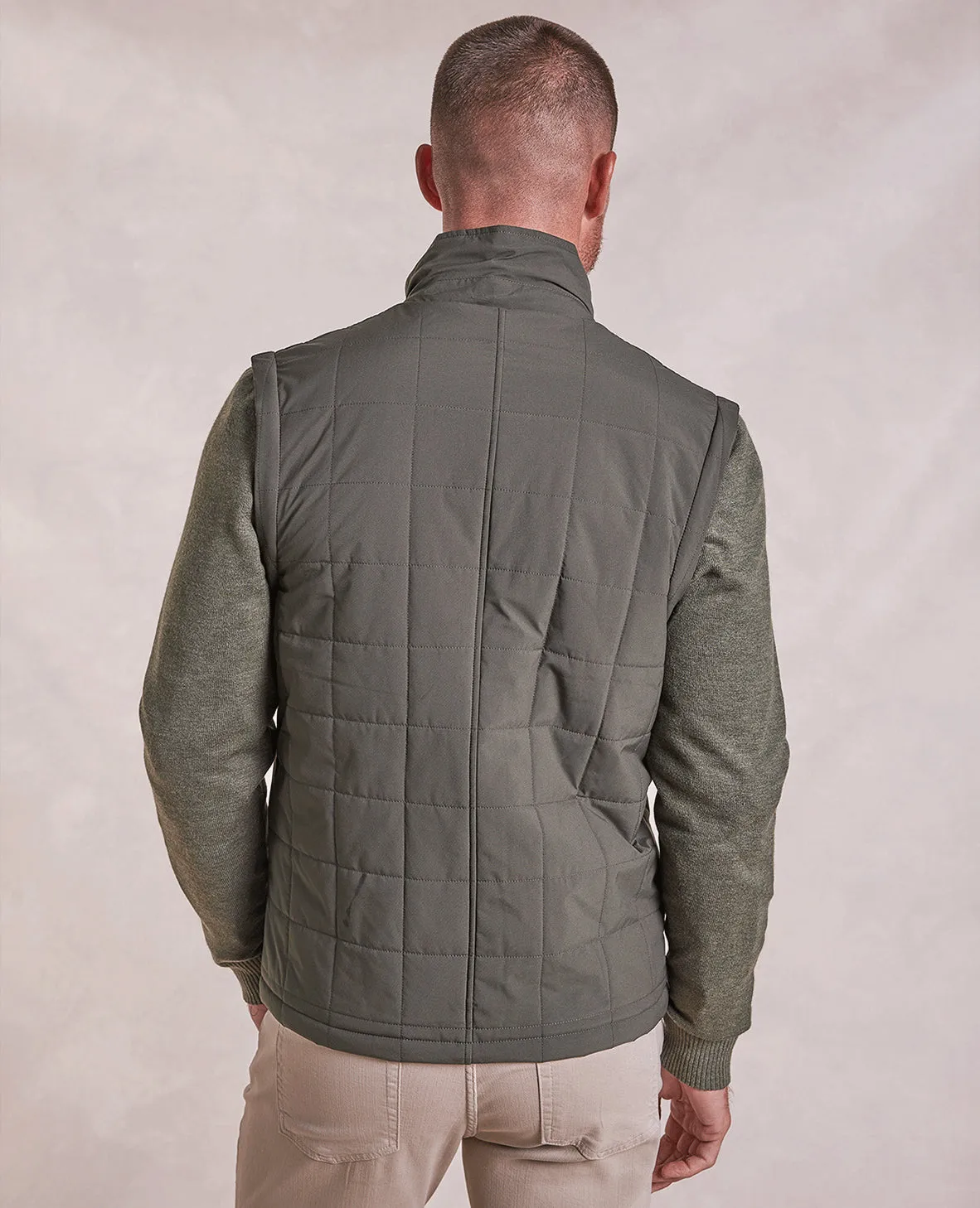 The Rhett - Nylon Vest w/Removable Knit Sleeves - Olive