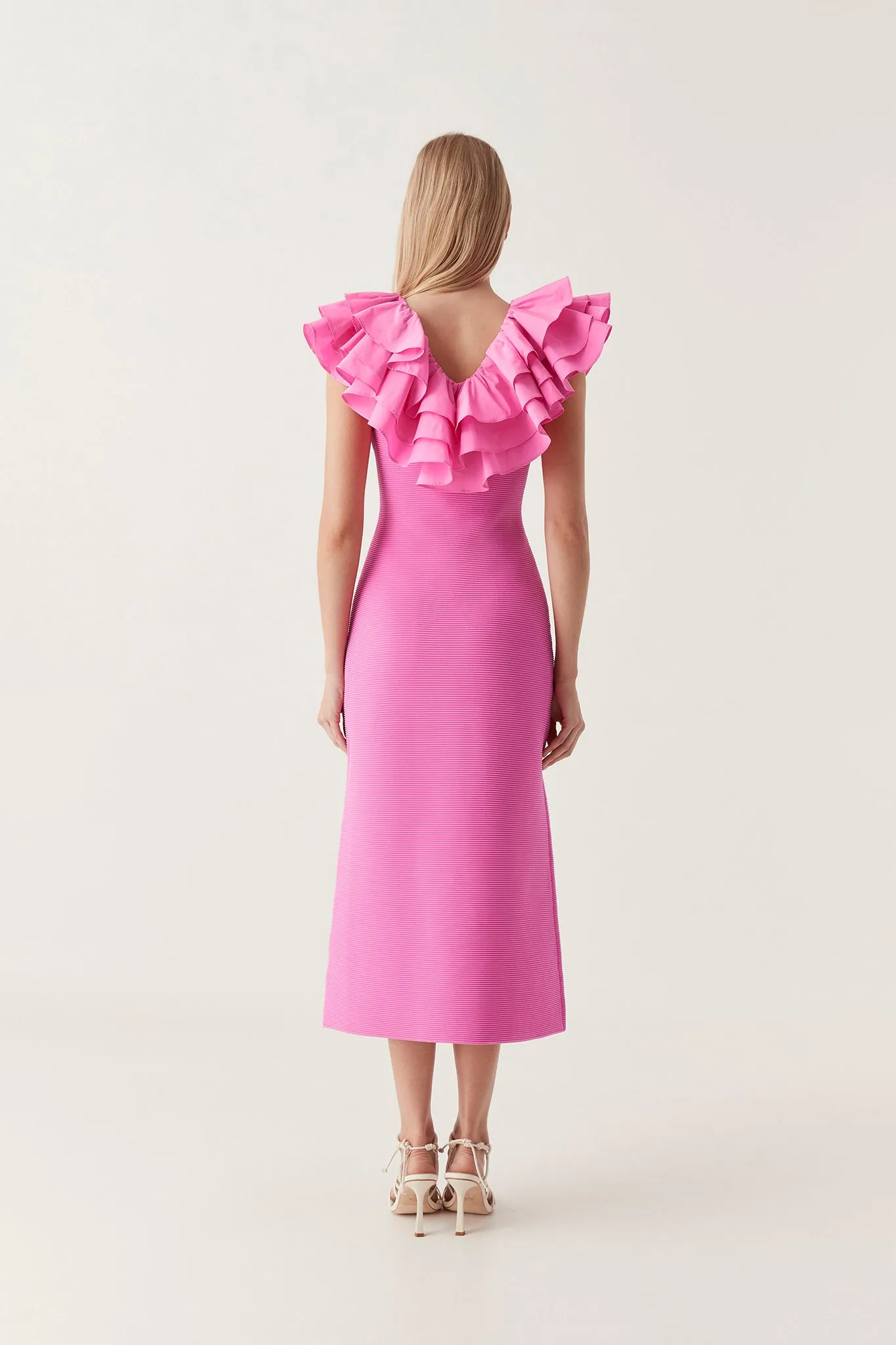 Transcendent Ruffle Midi Dress