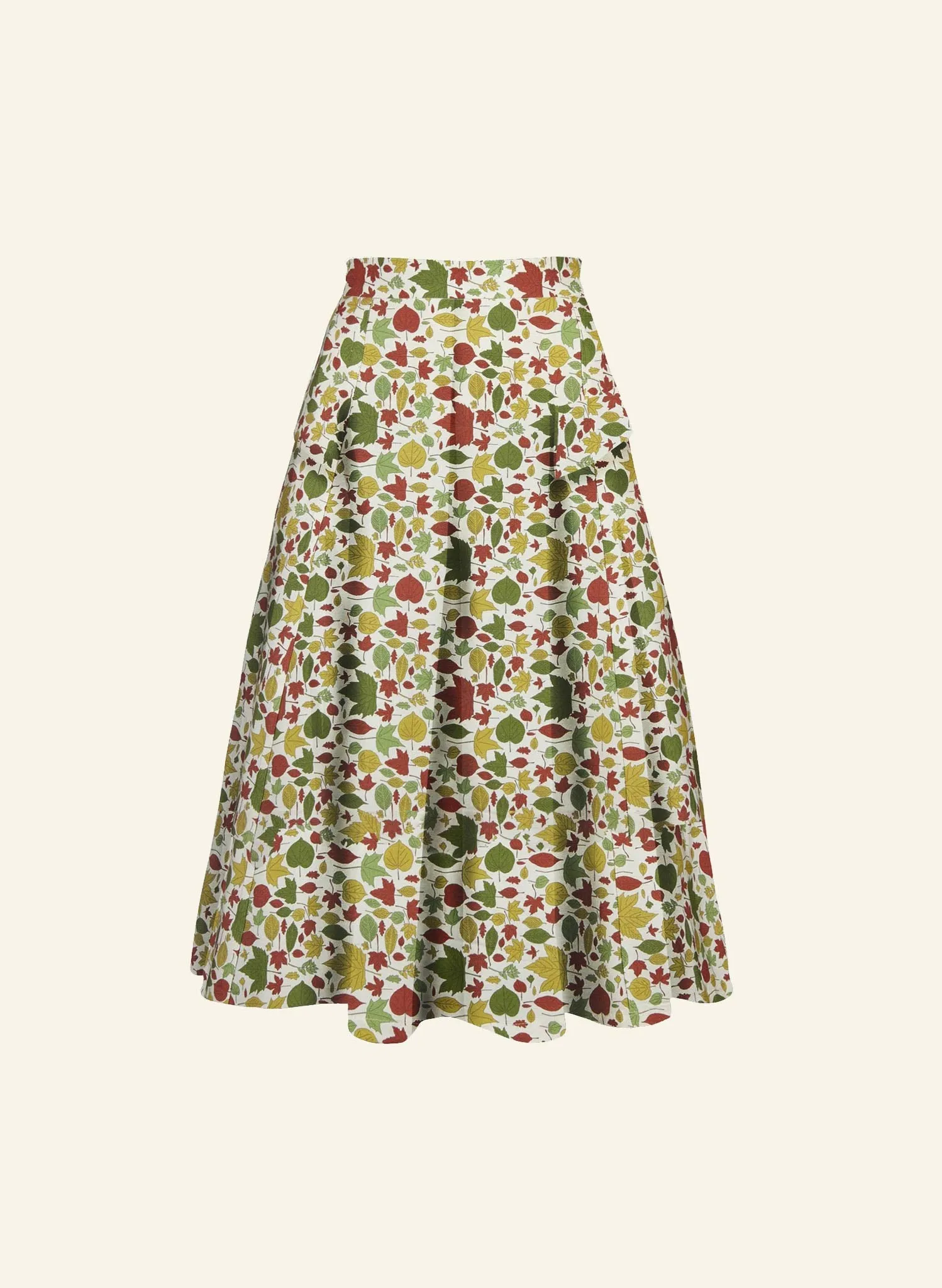 Veronica - Multi Autumn Leaves Skirt - 100% Tencel